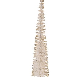 Clayre & Eef Weihnachtsdekorationsfigur Weihnachtsbaum Ø 8x40 cm Beige Holz