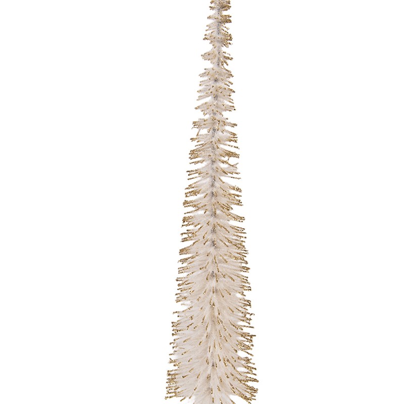 Clayre & Eef Statuetta decorativa di Natale Albero di Natale Ø 8x40 cm Beige Legno