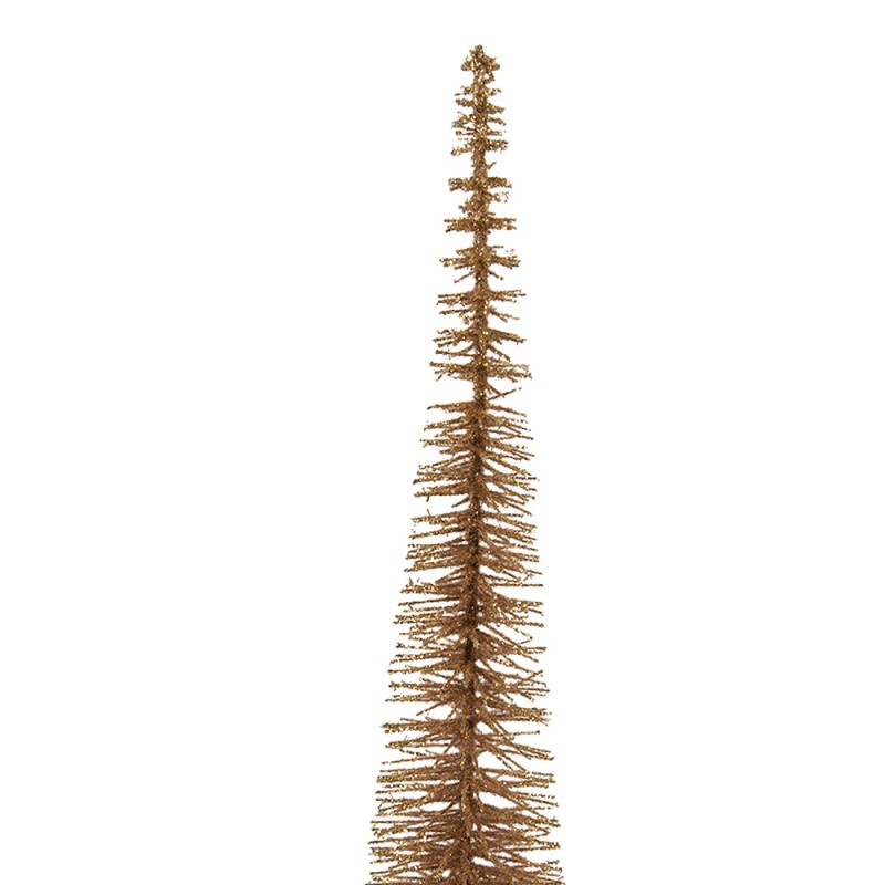 Clayre & Eef Décoration de Noël Image Sapin de Noël Ø 8x40 cm Marron Bois