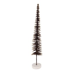 Clayre & Eef Décoration de Noël Image Sapin de Noël Ø 8x40 cm Marron Bois