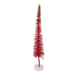 Clayre & Eef Kerstdecoratie Beeld Kerstboom Ø 8x40 cm Rood Hout
