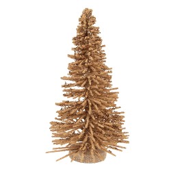 Clayre & Eef Weihnachtsdekorationsfigur Weihnachtsbaum Ø 14x25 cm Beige Holz