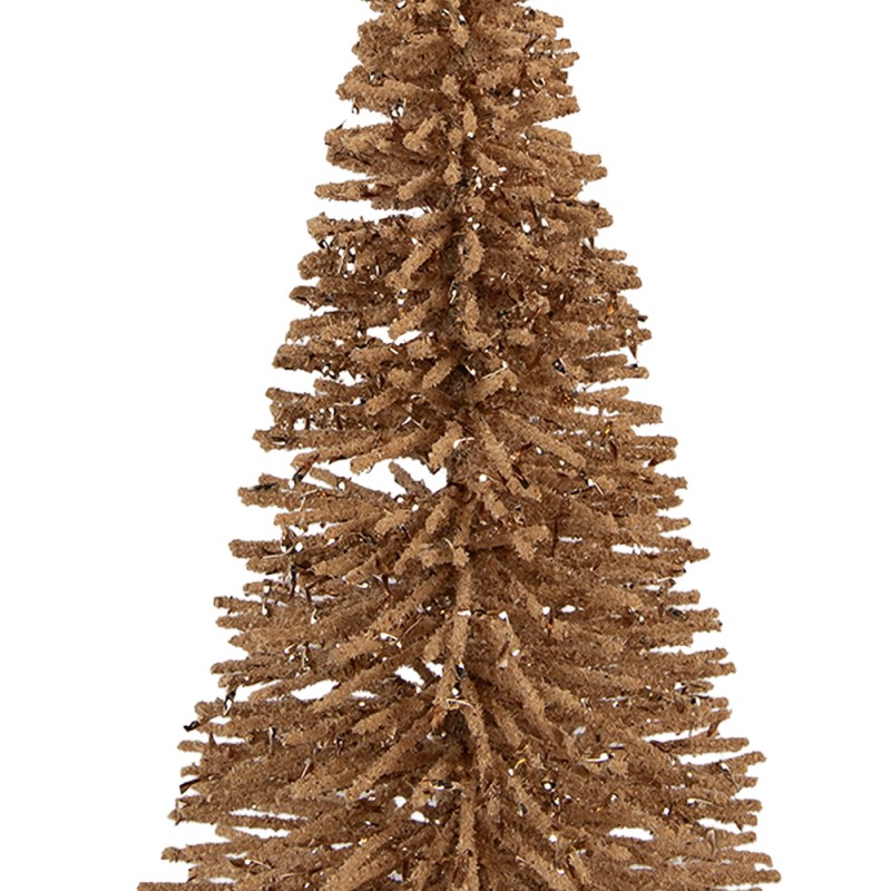 Clayre & Eef Kerstdecoratie Beeld Kerstboom Ø 17x30 cm Beige Hout