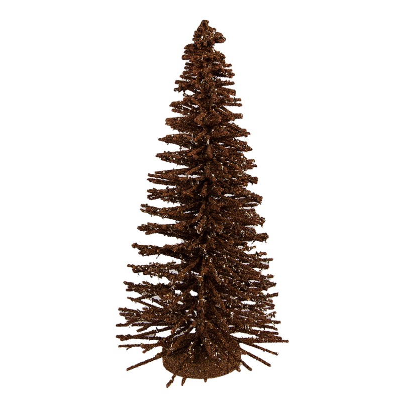 Clayre & Eef Statuetta decorativa di Natale Albero di Natale Ø 17x30 cm Marrone Legno