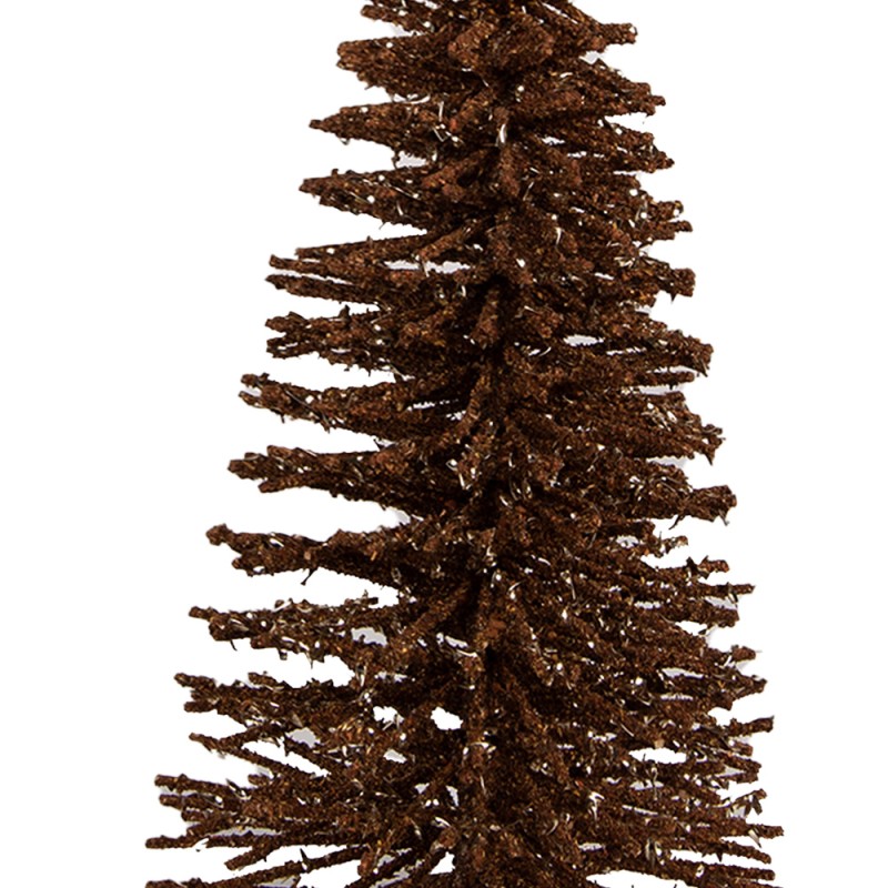 Clayre & Eef Statuetta decorativa di Natale Albero di Natale Ø 17x30 cm Marrone Legno