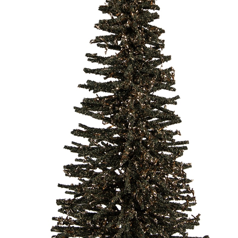 Clayre & Eef Décoration de Noël Image Sapin de Noël Ø 17x30 cm Vert Bois