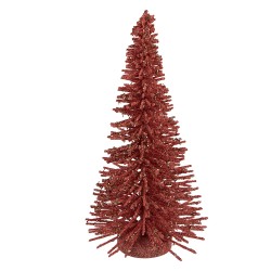 Clayre & Eef Christmas Decoration Figurine Christmas Tree Ø 17x30 cm Pink Wood