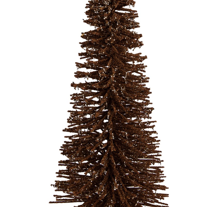 Clayre & Eef Décoration de Noël Image Sapin de Noël Ø 20x50 cm Marron Bois