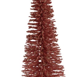 Clayre & Eef Kerstdecoratie Beeld Kerstboom Ø 20x50 cm Roze Hout