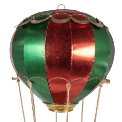 Clayre & Eef Decorazione di Natalizie Mongolfiera Ø 97x160 cm Rosso Metallo