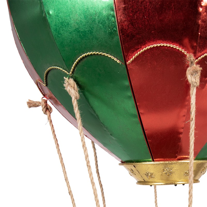 Clayre & Eef Decorazione di Natalizie Mongolfiera Ø 97x160 cm Rosso Metallo