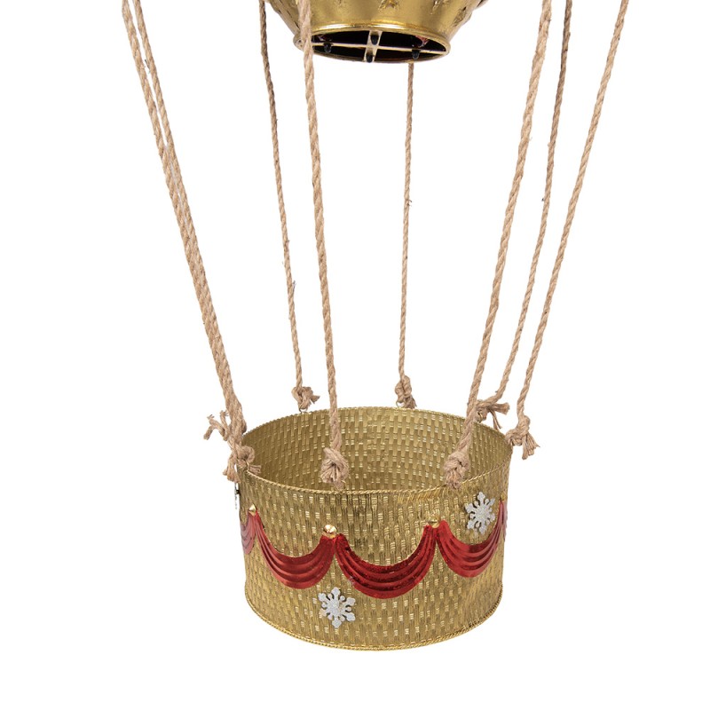 Clayre & Eef Decorazione di Natalizie Mongolfiera Ø 97x160 cm Rosso Metallo