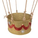 Clayre & Eef Decorazione di Natalizie Mongolfiera Ø 97x160 cm Rosso Metallo