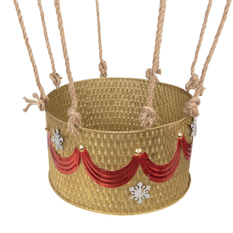 Clayre & Eef Decorazione di Natalizie Mongolfiera Ø 97x160 cm Rosso Metallo
