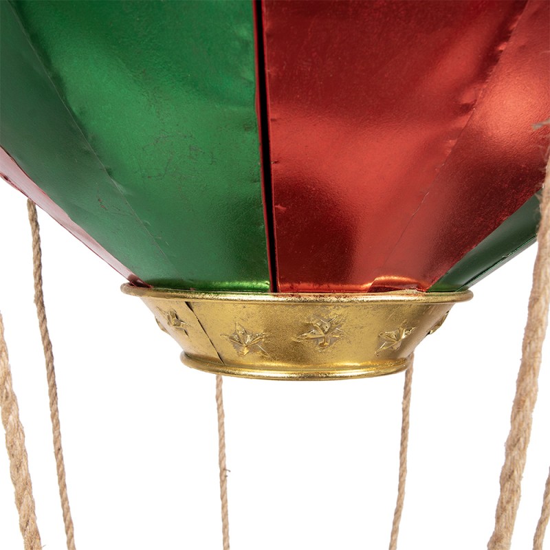 Clayre & Eef Decorazione di Natalizie Mongolfiera Ø 97x160 cm Rosso Metallo