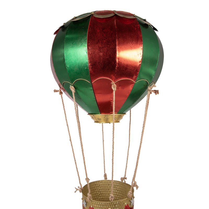 Clayre & Eef Decorazione di Natalizie Mongolfiera Ø 97x160 cm Rosso Metallo