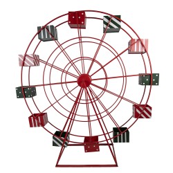 Clayre & Eef Decorazione di Natalizie Ruota Panoramica 167x59x170 cm Rosso Metallo