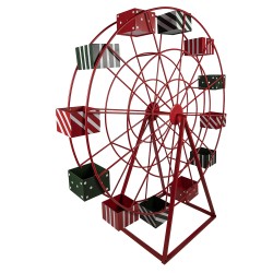 Clayre & Eef Decorazione di Natalizie Ruota Panoramica 167x59x170 cm Rosso Metallo