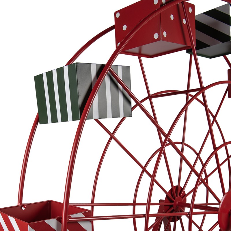Clayre & Eef Decorazione di Natalizie Ruota Panoramica 167x59x170 cm Rosso Metallo