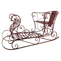 Clayre & Eef Grande Slitta di Natale 107x56x56 cm Rosso Metallo