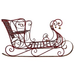 Clayre & Eef Grande Slitta di Natale 107x56x56 cm Rosso Metallo