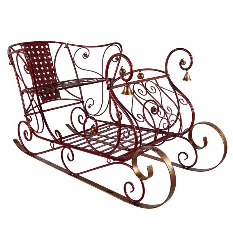 Clayre & Eef Grande Slitta di Natale 107x56x56 cm Rosso Metallo