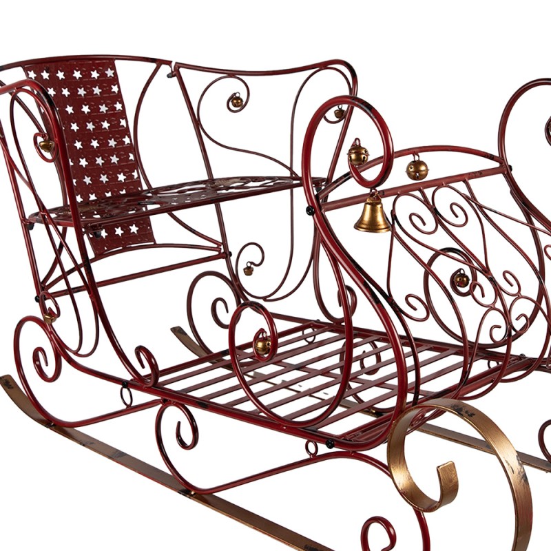 Clayre & Eef Grande Slitta di Natale 107x56x56 cm Rosso Metallo