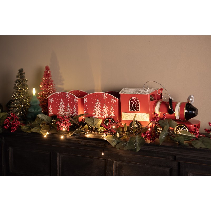 Clayre & Eef Christmas Decoration Figurine Train 64x13x21 cm Red Metal