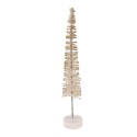 Clayre & Eef Statuetta decorativa di Natale Albero di Natale Ø 5x25 cm Beige Legno