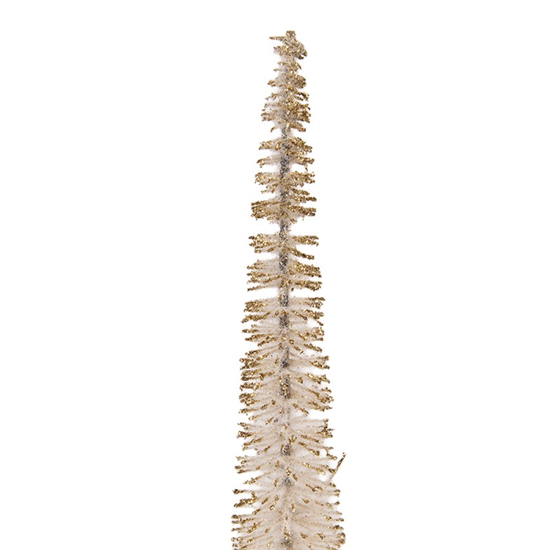 Clayre & Eef Statuetta decorativa di Natale Albero di Natale Ø 5x25 cm Beige Legno