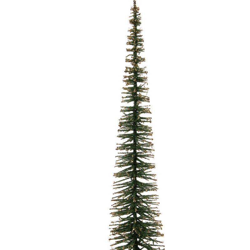 Clayre & Eef Décoration de Noël Image Sapin de Noël Ø 8x40 cm Vert Bois