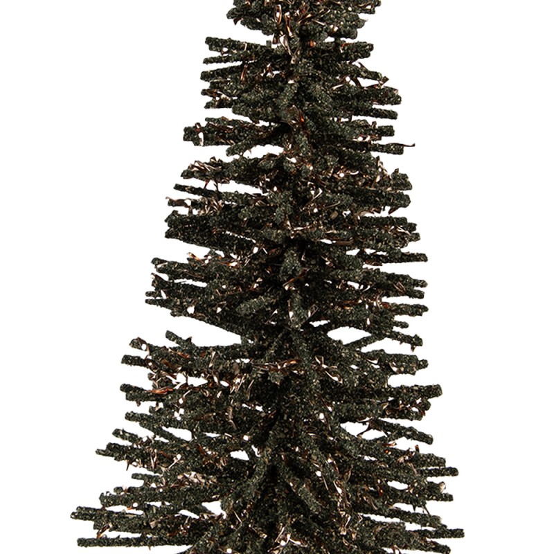 Clayre & Eef Décoration de Noël Image Sapin de Noël Ø 14x25 cm Vert Bois