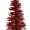 Clayre & Eef Décoration de Noël Image Sapin de Noël Ø 14x25 cm Rouge Bois