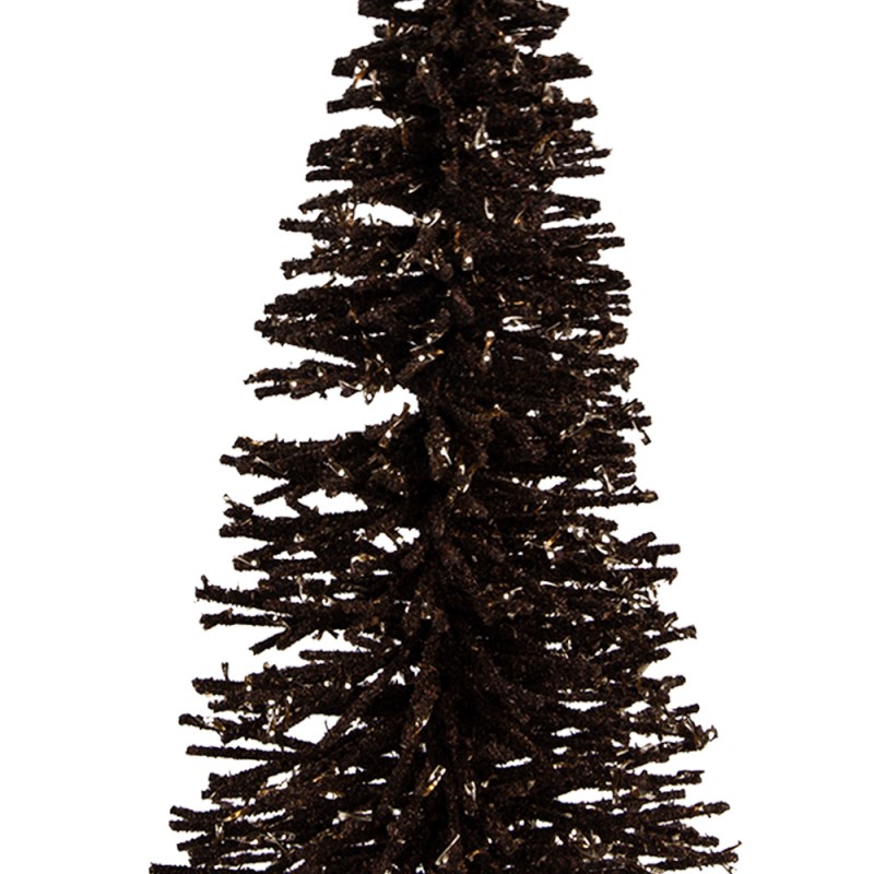 Clayre & Eef Décoration de Noël Image Sapin de Noël Ø 17x30 cm Marron Bois