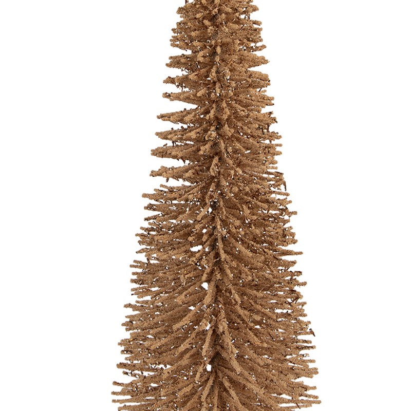 Clayre & Eef Statuetta decorativa di Natale Albero di Natale Ø 20x50 cm Beige Legno