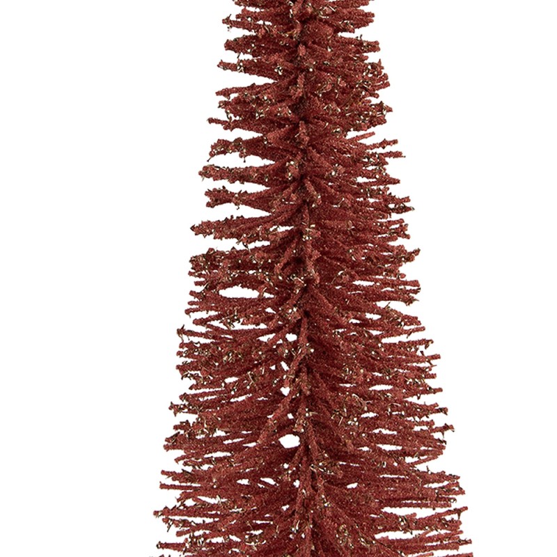 Clayre & Eef Décoration de Noël Image Sapin de Noël Ø 20x50 cm Rose Bois