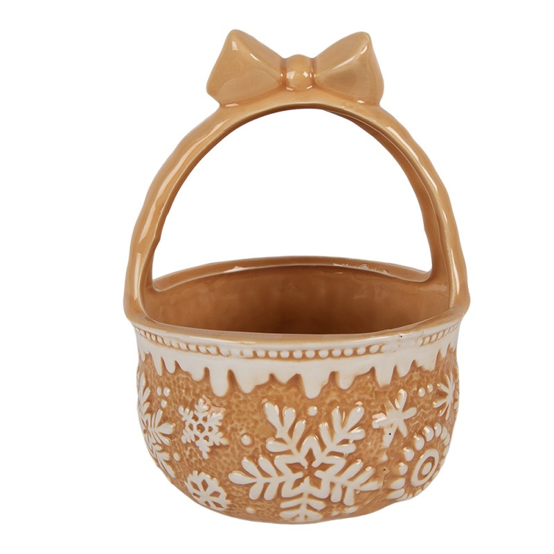 Clayre & Eef Decorative Basket Ø 15x21 cm Brown Ceramic