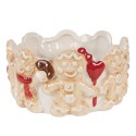 Clayre & Eef Kom Ø 14x7 cm Bruin Beige Keramiek Gingerbread man