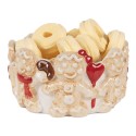 Clayre & Eef Kom Ø 14x7 cm Bruin Beige Keramiek Gingerbread man
