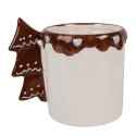 Clayre & Eef Mug 400 ml White Ceramic Christmas Tree