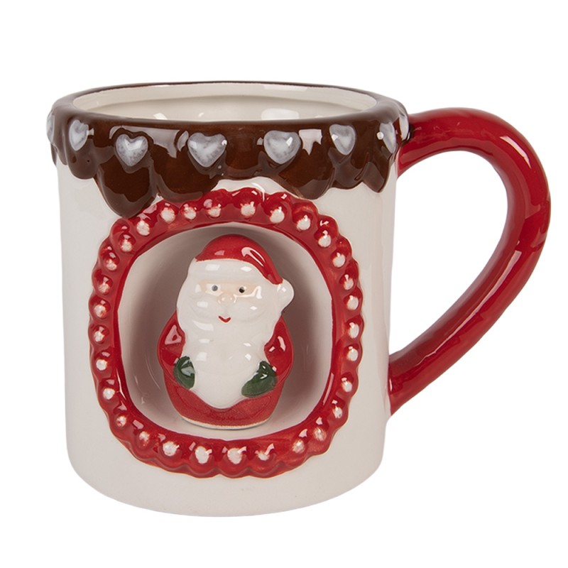 Clayre & Eef Mug 375 ml Blanc Céramique Père Noël