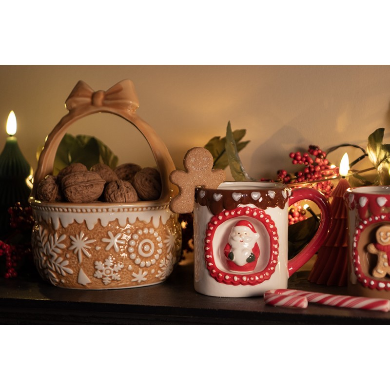 Clayre & Eef Mug 375 ml Blanc Céramique Père Noël