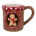Clayre & Eef Mug 375 ml Brown Ceramic Gingerbread man