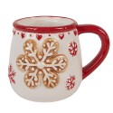 Clayre & Eef Mug 375 ml White Ceramic Snowflakes