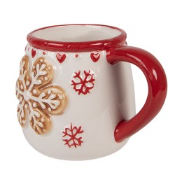 Clayre & Eef Tazza 375 ml Bianco Ceramica Fiocchi di neve
