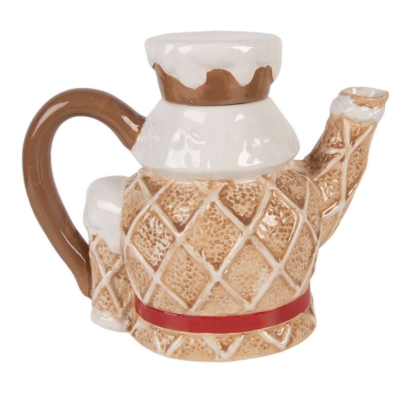 Clayre & Eef Theepot Notenkraker 900 ml Bruin Keramiek