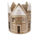 Clayre & Eef Tealight Holder House Ø 18x22 cm Beige Metal