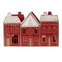 Clayre & Eef Waxinelichthouder Huis 38x13x25 cm Rood Metaal