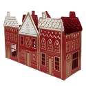 Clayre & Eef Waxinelichthouder Huis 38x13x25 cm Rood Metaal