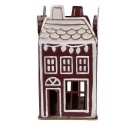 Clayre & Eef Portacandela Casa 12x12x22 cm Rosso Metallo